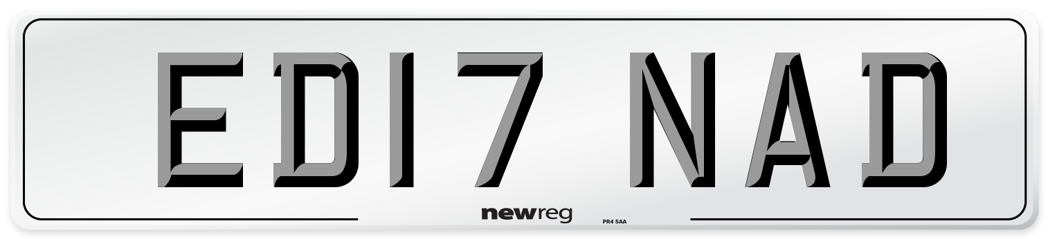 ED17 NAD Number Plate from New Reg